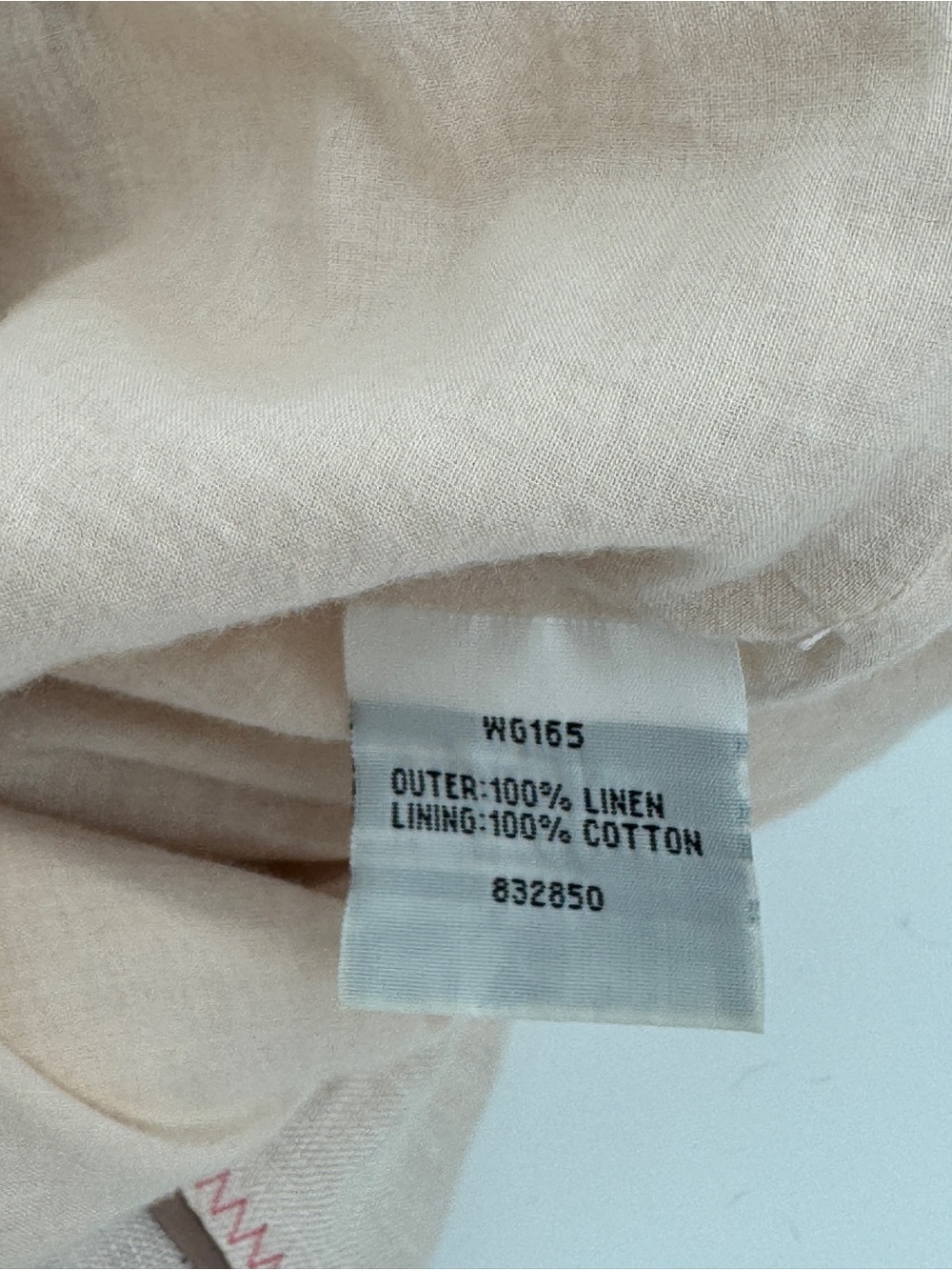 Boden soft pink Linen full flared Skirt with dark Pink Contrast Stitching - Picture 6 of 6
